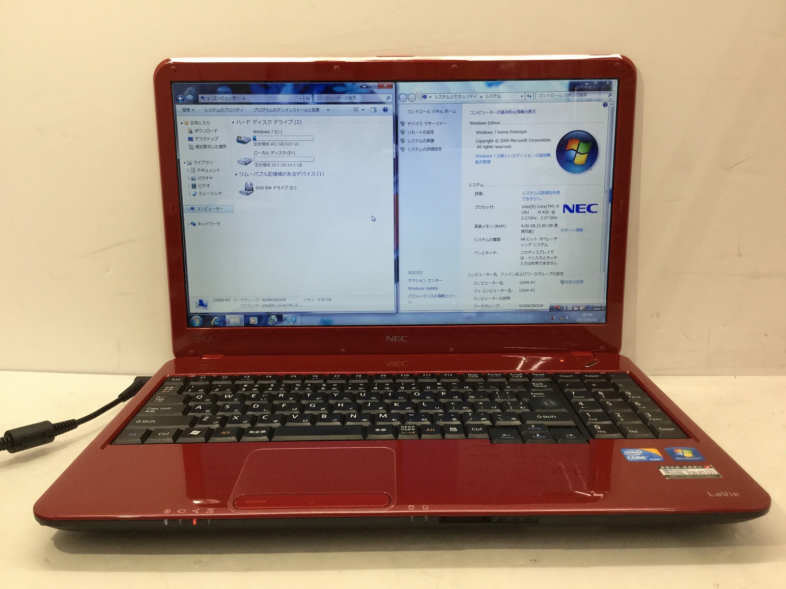 ノートPC NEC - NEC LS550AS6R Core i5 4GB NEC NEC PC-LS550AS6R