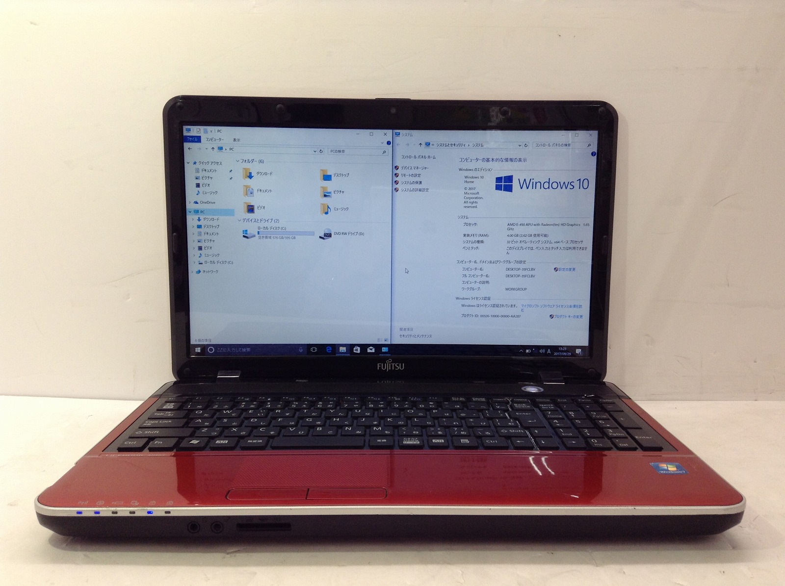 富士通 - Win10 AH40E/E450/4G/320G/DVD/カメラ/WLAN 富士通 LIFEBOOK AH40/E