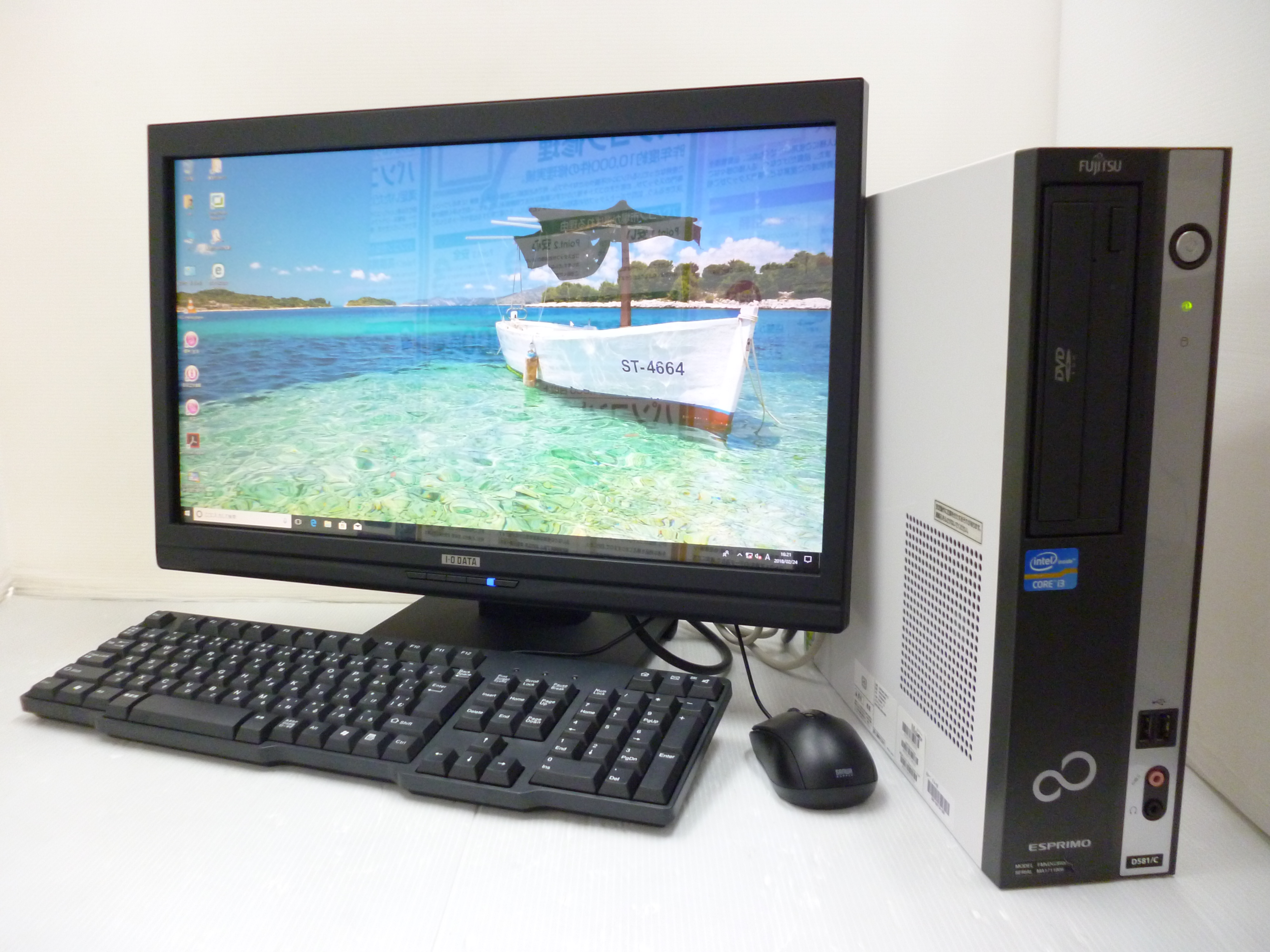 ESPRIMO D581/C デスクトップパソコン ディスプレイ他付き 富士通 ESPRIMO D581/C (Corei3 2100 3.10GHz/4GB/160GB) 21.5