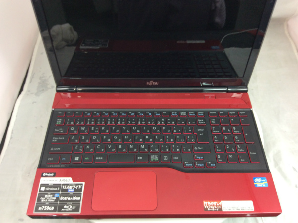 新品SSD-256G レッド色 ノートパソコン 中古良品 15.6型 富士通 AH56/D Core i5 8GB DVDRW 無線LAN webカメラ Windows10 LibreOffice 富士通（FUJITSU） ノートパソコン office付き 新品 同様 FMV LIFEBOOK