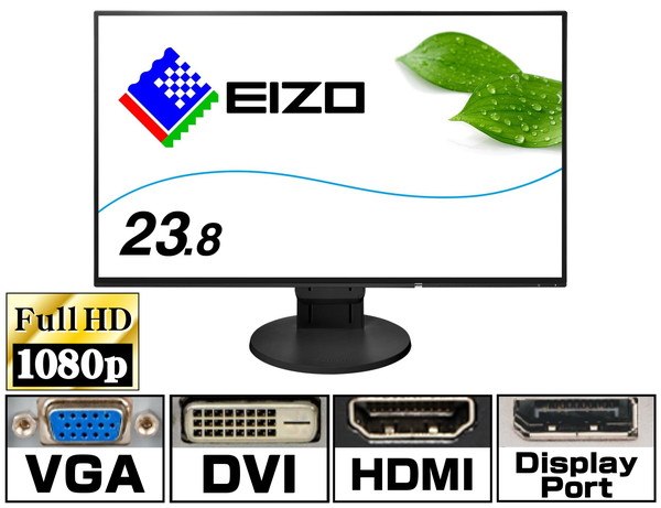 EIZO 23.8型モニター EV2451-RBKAZ 電源ケーブル付き 開封の儀】EIZO
