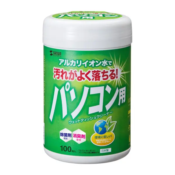 サンワサプライ　OAウェットティッシュ パソコン用 100枚入り　CD-WT1KL2